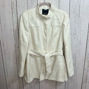 Carlisle 100% Silk Winter White Jacket 
Size 16